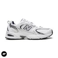 new balance 530 white silver navy blue