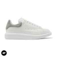 alexander mcqeen oversized white grey seude