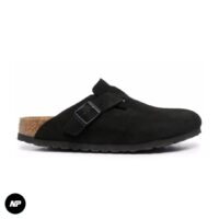 birkenstock boston soft footbed suede black