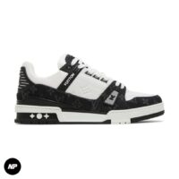 louis vuitton trainer black monogram denim