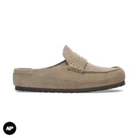 birkenstock naples wrapped seude leather taupe