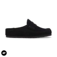 birkenstock naples wrapped seude leather black